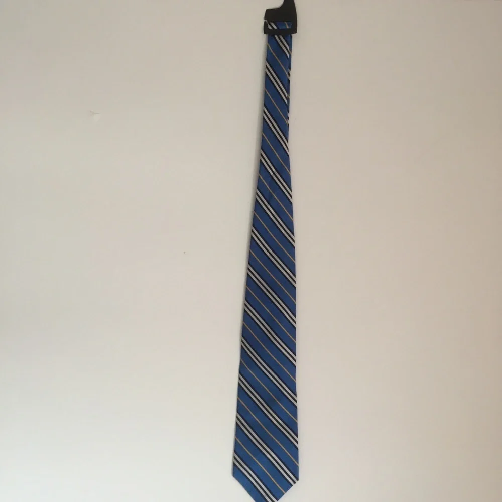 Bruno Piattelli Blue & Yellow Stripe‎ 100% Silk Tie